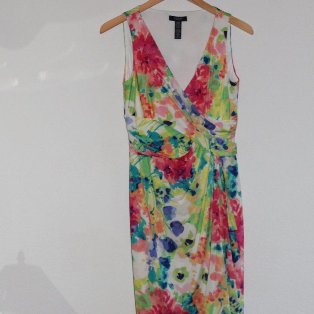CHAPS flower print dress. Size M.